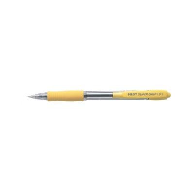 Stylo à bille rétractable - Pilot super grip jaune
