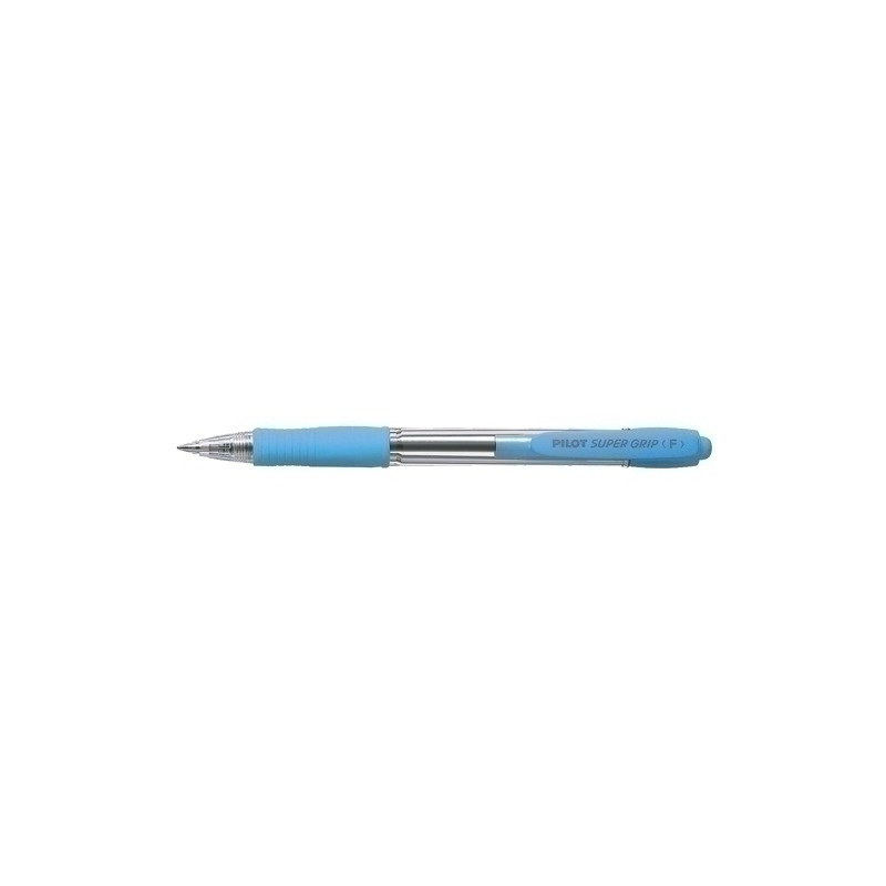 Stylo à bille rétractable - Pilot super grip bleu clair