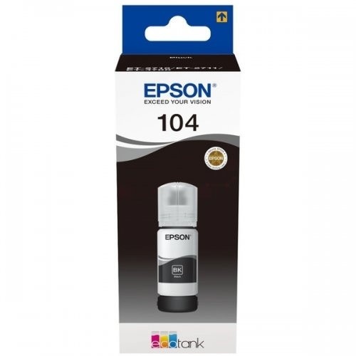 EPSON ORIGINAL - Epson 104 EcoTank Noir (65 ml) Bouteille d'encre de marque C13T00P140