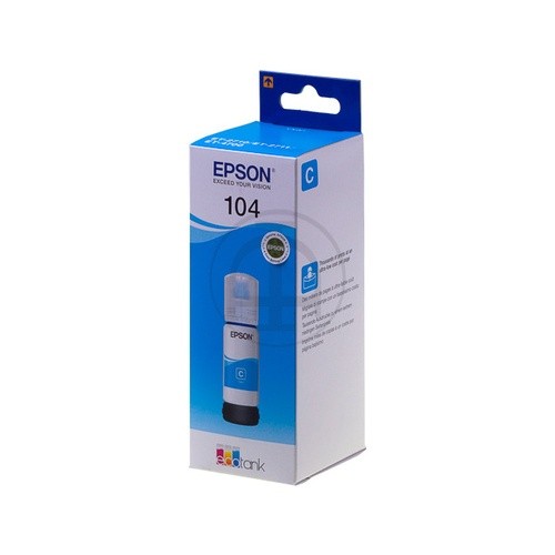 EPSON ORIGINAL - Epson 104 EcoTank Cyan (65 ml) Bouteille d'encre de marque C13T00P240