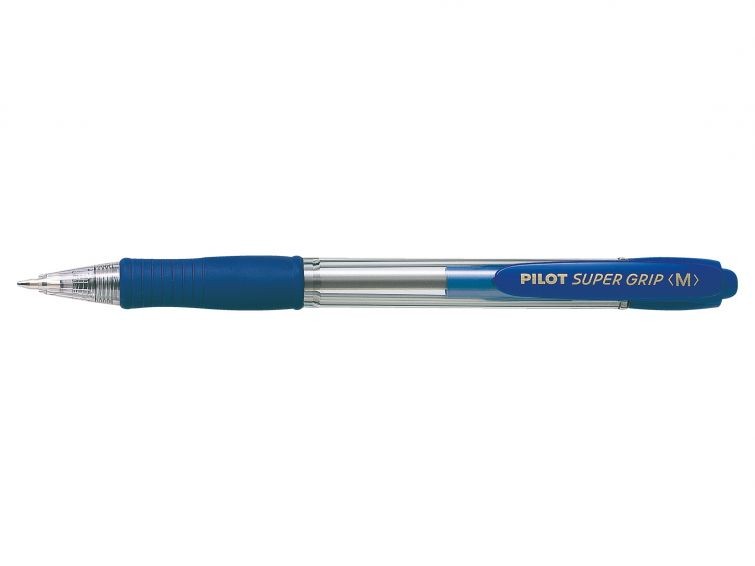 DIVERS - Lot de 12 Stylos à bille rétractable Pilot SuperGrip Encre Bleue