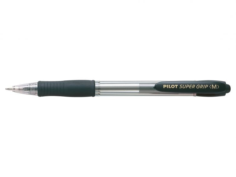 DIVERS - Lot de 12 Stylos à bille rétractable Pilot SuperGrip Encre Noire