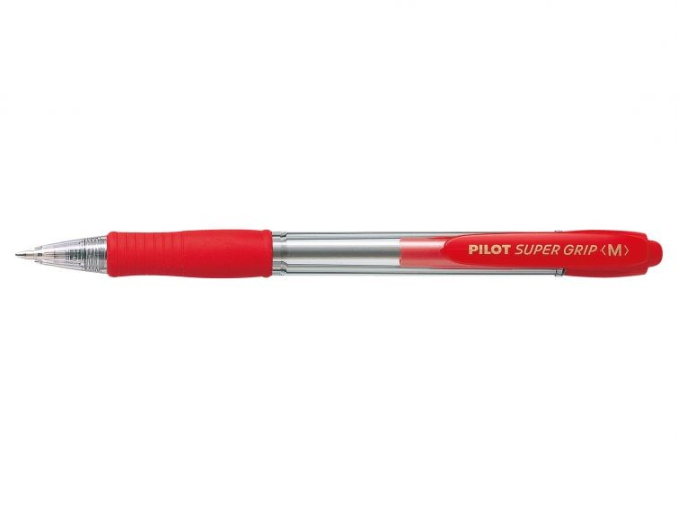 DIVERS - Lot de 12 Stylos à bille rétractable Pilot SuperGrip Encre Rouge