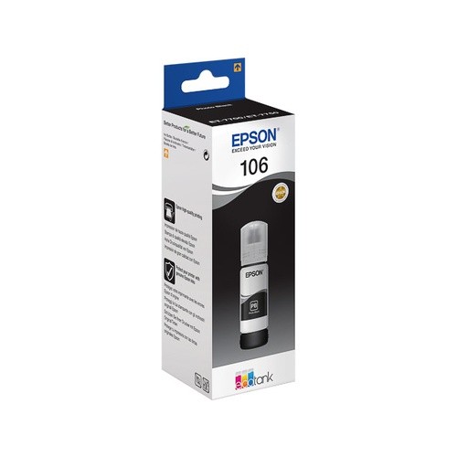 EPSON ORIGINAL - Epson 106 Noir Photo (70 ml) Bouteille d'encre de marque Epson Ecotank