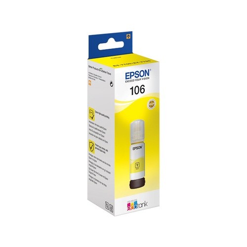 EPSON ORIGINAL - Epson 106 Jaune (70 ml) Bouteille d'encre de marque Epson Ecotank