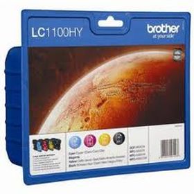 BROTHER ORIGINAL - Brother LC-1100HY Pack de 4 Cartouches (Noir, Cyan, Magenta, Jaune)