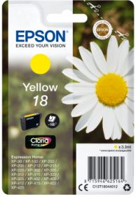 EPSON ORIGINAL - Epson 18 Jaune (3,3 ml) Cartouche de marque