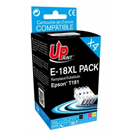 COMPATIBLE HAUT DE GAMME EPSON - 18XL Pack 4 cartouches remanufacturées Epson Qualité Premium