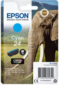 EPSON ORIGINAL - Epson 24 Cyan (4,6 ml) Cartouche de marque