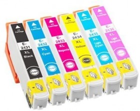 EPSON (COMPATIBLE) - Epson T2438 Pack de 6 cartouches d'encre génériques C13T24384011