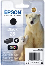 EPSON ORIGINAL - Epson 26 noir (4,7 ml) T2601 Cartouche de marque