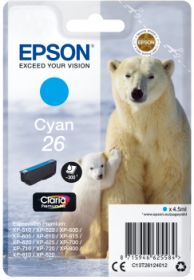 EPSON ORIGINAL - Epson 26 cyan (4,5 ml) T2612 Cartouche de marque