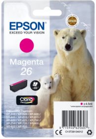 EPSON ORIGINAL - Epson 26 magenta (4,5 ml) T2613 Cartouche de marque