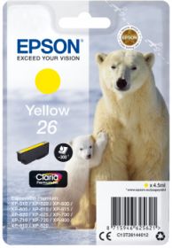 EPSON ORIGINAL - Epson 26 jaune (4,5 ml) T2614 Cartouche de marque