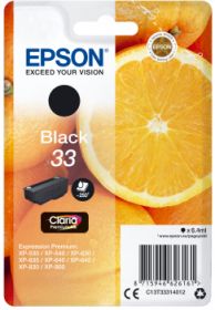 EPSON ORIGINAL - Epson 33 noire (6,4 ml) Cartouche de marque T3331