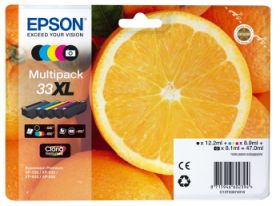 EPSON ORIGINAL - Epson 33XL Multipack 5 cartouches de marque (T3351 , T3361, T3362, T3363 , T3364) - 47ml