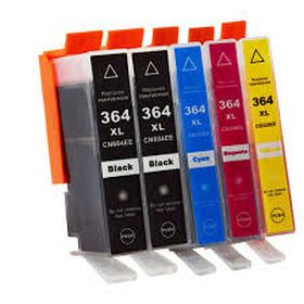 COMPATIBLE HP - 364XL - Ecopack de 4 Cartouches d'encre compatibles HP + 1 noire offerte