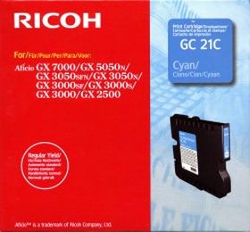 RICOH ORIGINAL - Ricoh GC-21 Cyan (1000 pages) Cartouche gel de marque