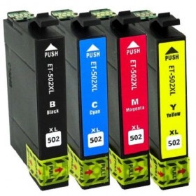 EPSON (COMPATIBLE) - Epson 502XL Pack de 4 cartouches d'encre génériques C13T02W64010