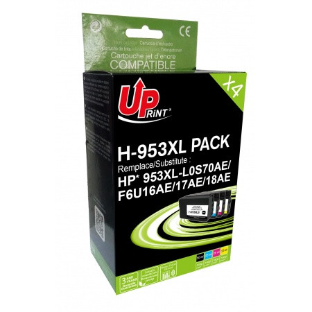 COMPATIBLE HAUT DE GAMME HP - 953XL Pack de 4 Cartouches recyclées HP Très Haute Qualité