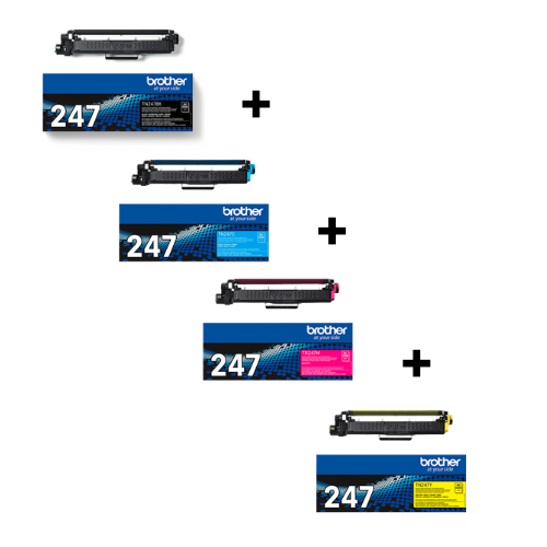 Pack 4 Cartouches Toner BROTHER TN-243CMYK Noir Cyan Magenta Jaune  (TN243CMYK)