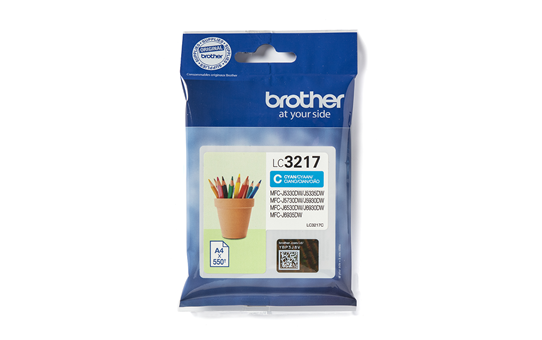 BROTHER ORIGINAL - Brother LC-3217 Cyan (550 pages) Cartouche de marque