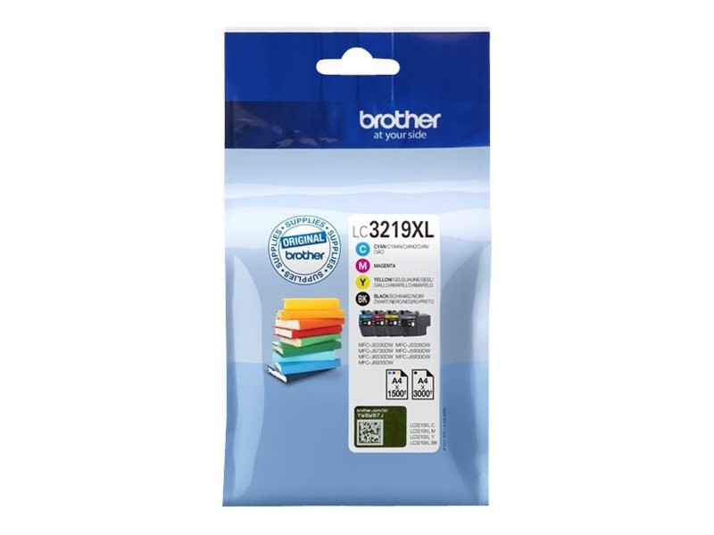 BROTHER ORIGINAL - Brother LC-3219XL Pack de 4 cartouches de marque (Noir, Cyan, Magenta, Jaune)