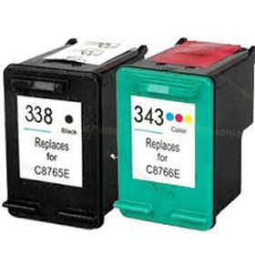 HP (COMPATIBLE) - HP 338 Noir - HP 343 Tricolor Pack de 2 cartouches d'encre remanufacturées C8765EE-C8766EE