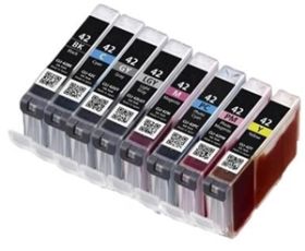 COMPATIBLE CANON - Compatible Canon CLI-42  Pack 8 cartouches Noir, Cyan, Magenta, Jaune/GY/LGY/PC/PM