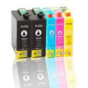 CARTOUCHE D'ENCRE COMPATIBLE EPSON T1301 / T1302 / T1303 / T1304 T1301 +  T1306 / CERF PACK DE 5 : NOIR (2) CYAN (1) MAGENTA (1) JAUNE (1)