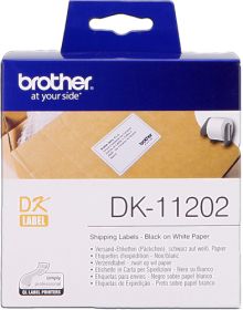 BROTHER ORIGINAL - Brother DK-11202 Etiquettes d’expédition 62 x 100 mm, impression noir sur papier blanc