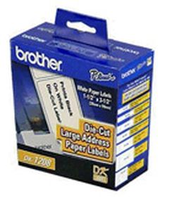 BROTHER ORIGINAL - Brother DK-11208 Etiquettes d’adresse grande taille 38 x 90 mm, impression noir sur papier blanc