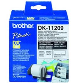 BROTHER ORIGINAL - Brother DK-11209 Etiquettes d’adresse petite taille 29 x 62 mm, impression noir sur papier blanc