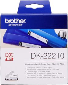 BROTHER ORIGINAL - Brother DK-22210 Ruban en continu résistant 29 mm x 30,48 m, impression noir sur papier blanc