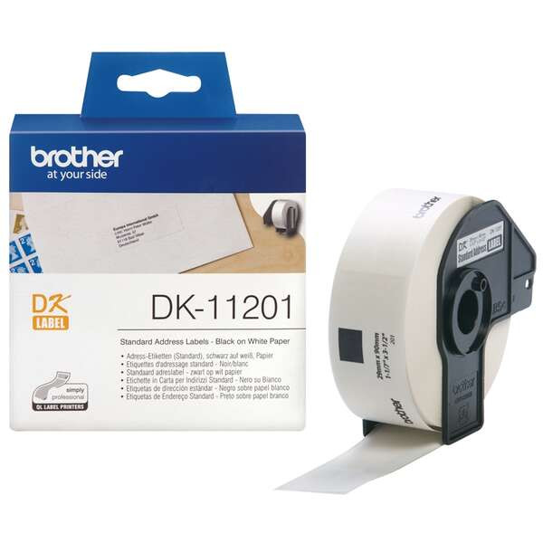 BROTHER (ORIGINAL) - Brother DK11201 Rouleau d'étiquettes noir sur blanc