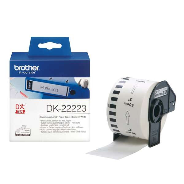 BROTHER (ORIGINAL) - Brother DK22223 Rouleau de papier continu noir sur blanc