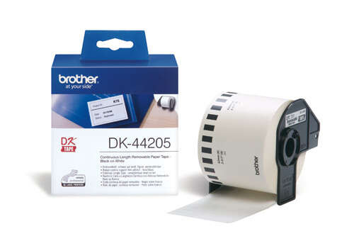 BROTHER (ORIGINAL) - Brother DK44205 Rouleau de papier amovible noir sur blanc