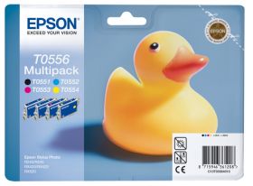 EPSON ORIGINAL - Epson T0556 Pack de 4 cartouches (Noir, Cyan, Magenta, Jaune)