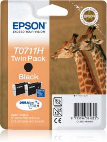 EPSON (ORIGINAL) - Epson T0711H Noir (22 ml) Twin Pack de 2 Cartouches de marque