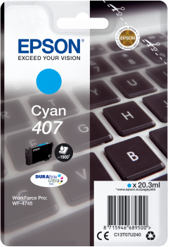 EPSON (ORIGINAL) - Epson 407 Cyan Cartouche d'encre originale C13T07U240