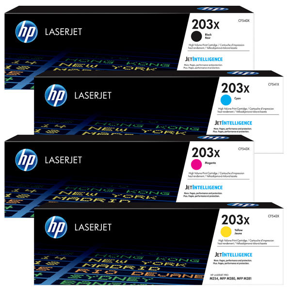 HP (ORIGINAL) - HP 203X Pack de 4 Cartouches de toner authentiques CF54X