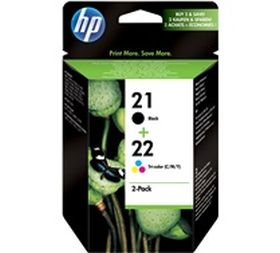 HP ORIGINAL - HP 21 / HP 22 / SD367AE Noir + Couleurs Pack de 2 cartouches de marque