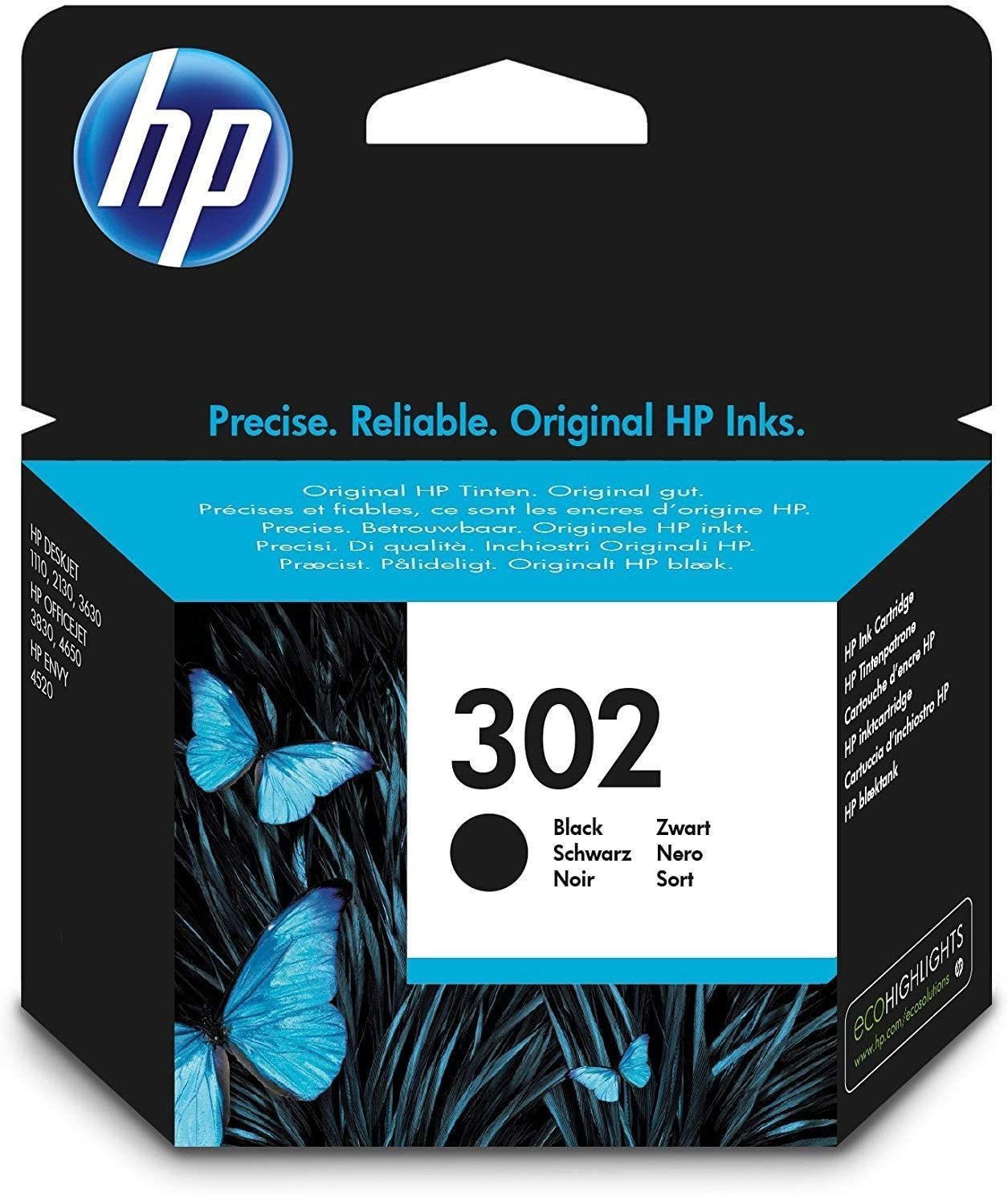 HP ORIGINAL - HP 302 / F6U66AE Noir (3,5 ml) cartouche de marque