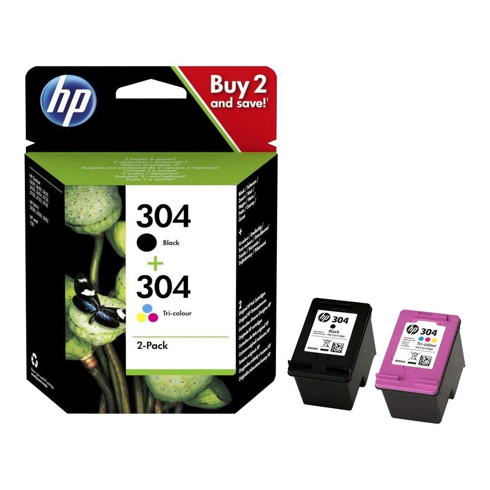 HP ORIGINAL - HP 304 / 3JB05AE Pack de 2 cartouches de marque noir et couleur en promotion
