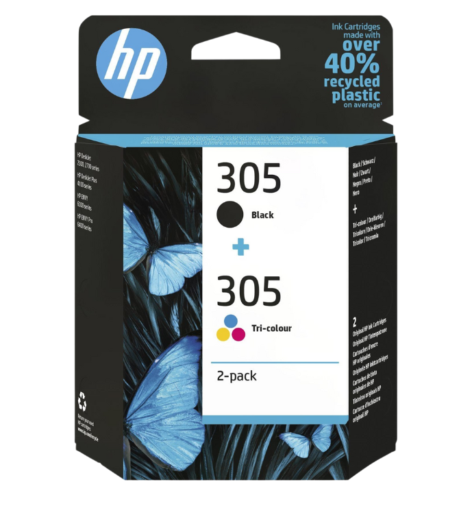 HP ORIGINAL - HP 305 noir et couleur - Lot de 2 cartouches de marque HP 305 / 6ZD17AE
