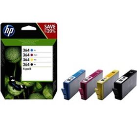 HP ORIGINAL - HP 364 / N9J73AE - Pack de 4 cartouches de marque (Noir, Cyan, Magenta, Jaune)