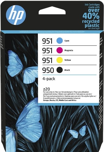 CARTOUCHE D'ENCRE HP ORIGINAL 6ZC65AE N°950 / N°951 NOIR/ CYAN/ MAGENTA/  JAUNE