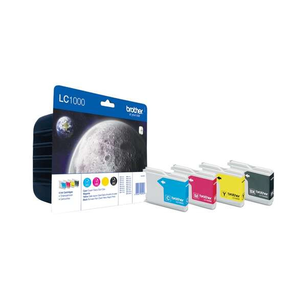BROTHER (ORIGINAL) - Brother LC1000 Multipack de 4 Cartouches (Noir, Cyan, Jaune, Magenta)