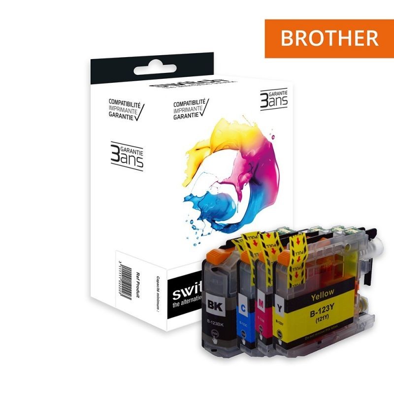 COMPATIBLE HAUT DE GAMME BROTHER - LC-123 Pack 4 cartouches compatibles Brother Qualité Premium