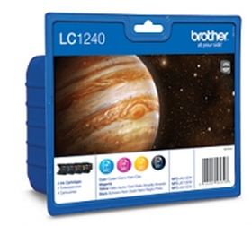 BROTHER ORIGINAL - Brother LC-1240 Value pack de 4 Cartouches (Noir, Cyan, Jaune, Magenta)